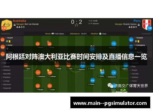 阿根廷对阵澳大利亚比赛时间安排及直播信息一览 阿根廷对阵澳大利亚比赛时间安排及直播信息一览